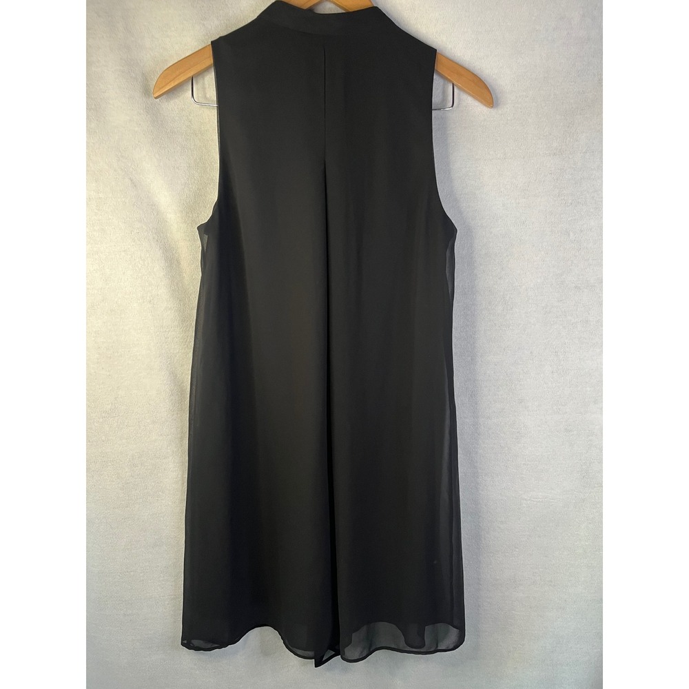 BCBGMaxAzria women's black dress XS v-neck ruffle‎ pullover chiffon  NWOT - Picture 8 of 9